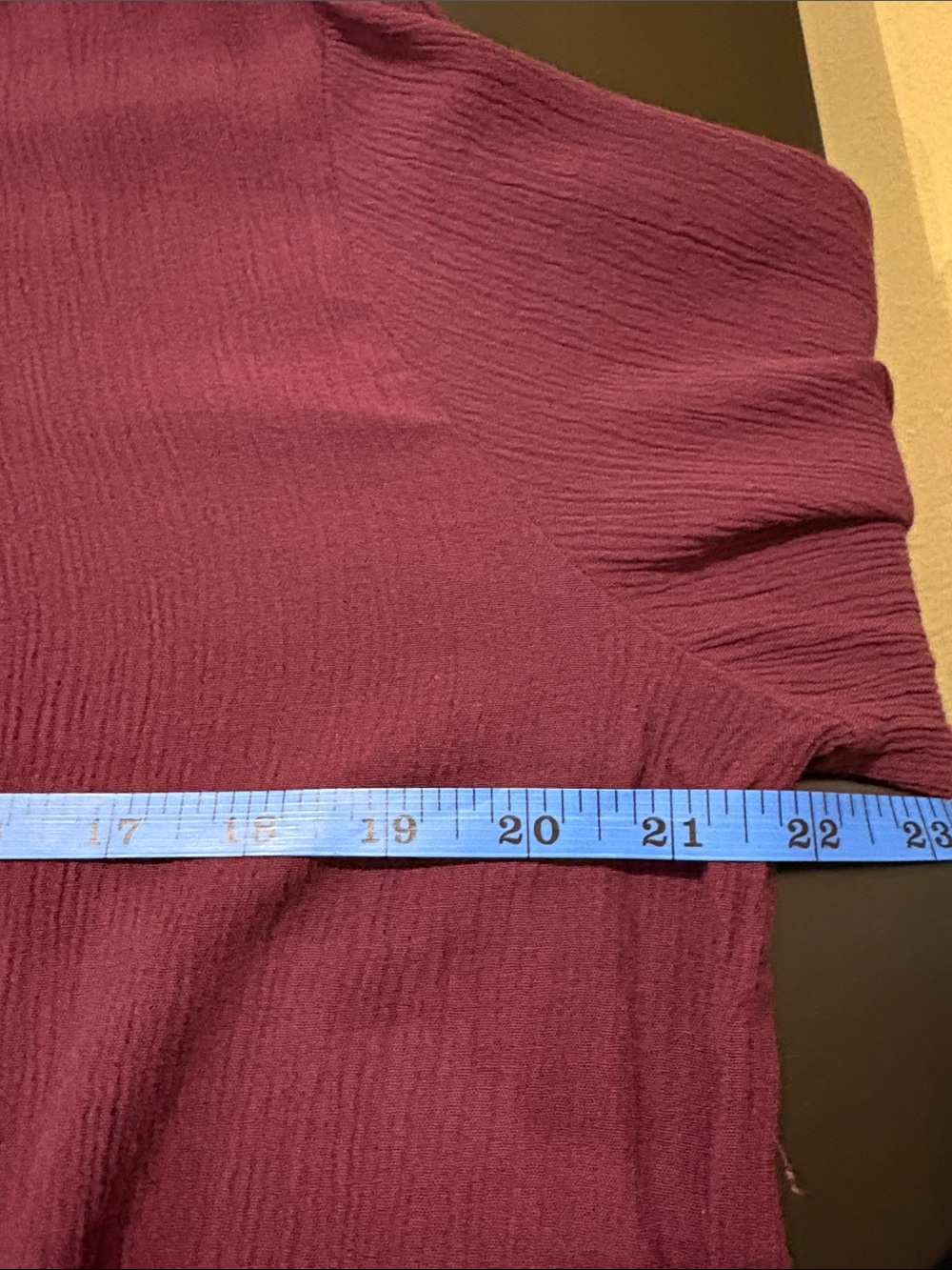 Time and Tru Burgundy Long-Sleeve Tunic Top with Floral Embroidered Cuffs Large - Picture 3 of 6